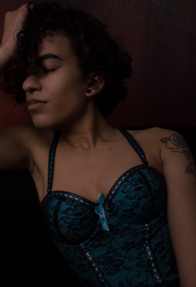 Dark intimate portrait
